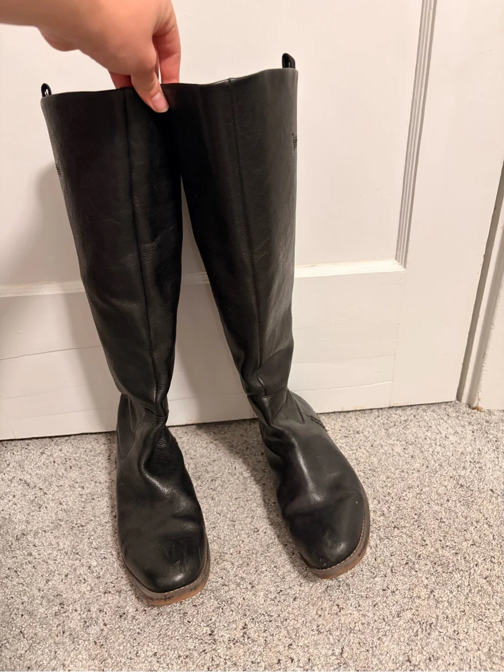 Classic Tall Black Leather Women’s Riding Boots - Franco Sarto